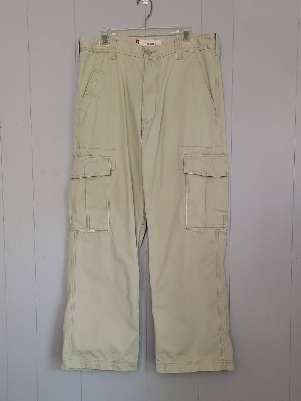 Levi's Cargo Men's Stretch Jeans 34x30 Khaki Beige Workwear